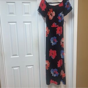 NWT. love…ady Maxi Sundress.  Can be worn on or off shoulder. Short side slit.